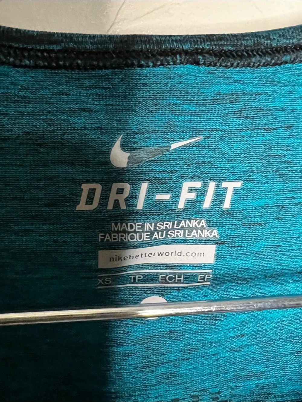 Nike Dri Fit Knit Long Sleeve Running Athletic‎ Teal Heathered Performance Top